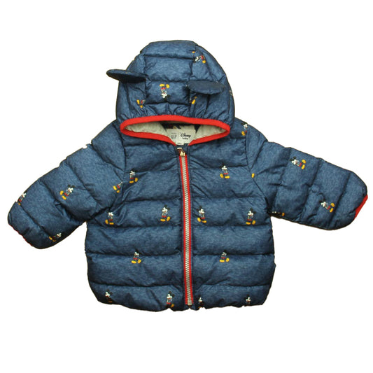 Gap Boys Blue Mickey Winter Coat Size: 12-18 Months Blue Mickey