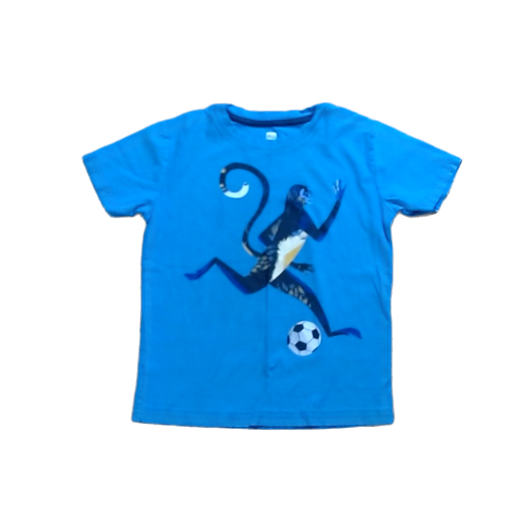 Tea Collection Boys Blue | Monkey Short Sleeve Shirt Size: 6 Years Blue | Monkey