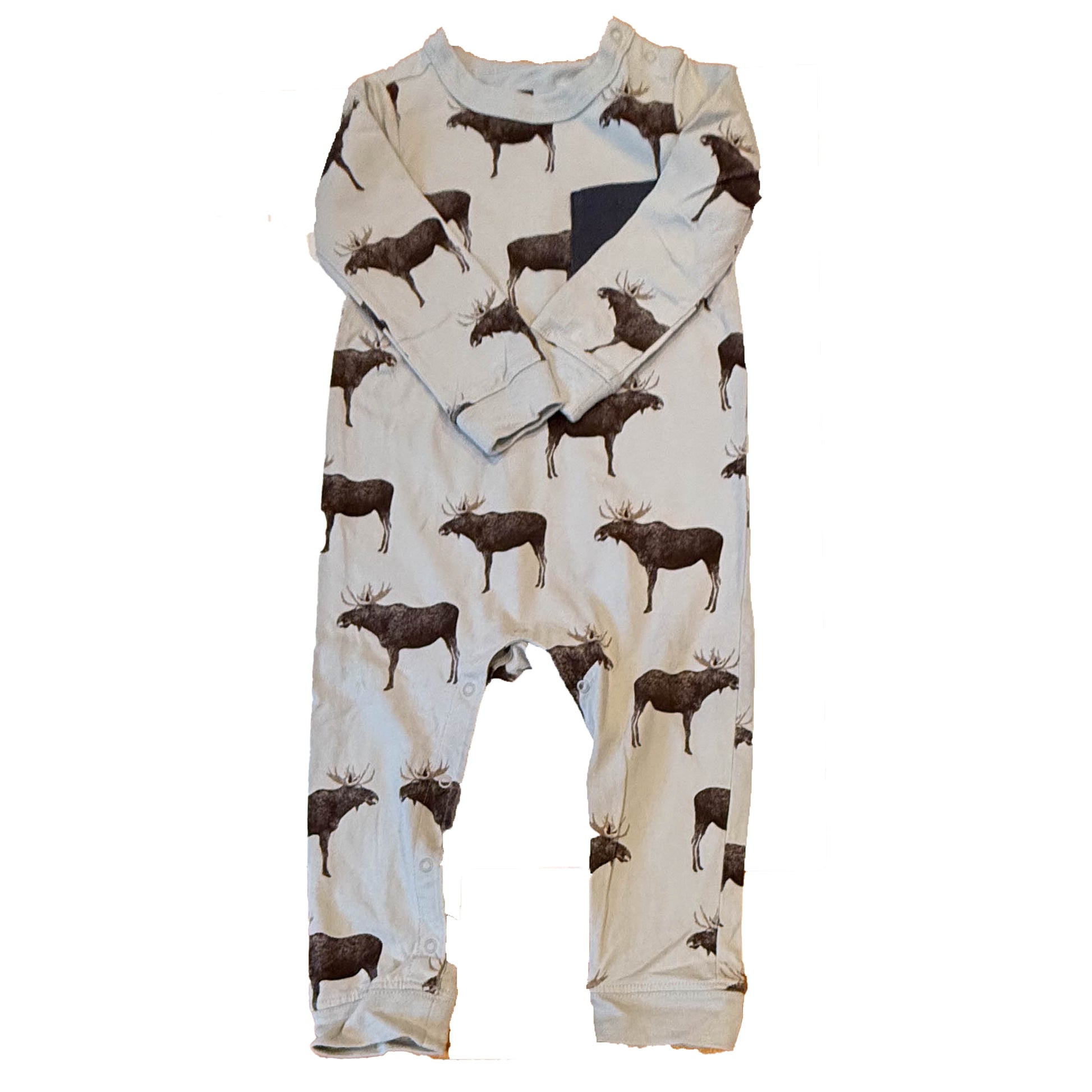Tea Collection Boys Blue Moose Long Sleeve Outfit Size: 18-24 Months Blue Moose