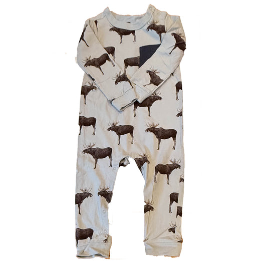 Tea Collection Boys Blue Moose Long Sleeve Outfit Size: 18-24 Months Blue Moose