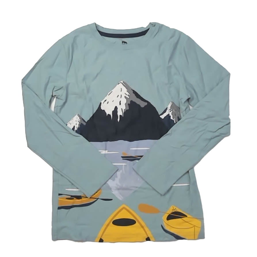 Tea Collection Boys Blue Mountain Long Sleeve T-Shirt Size: 12 Years Blue Mountain
