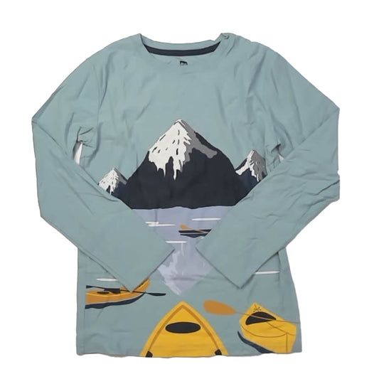 Tea Collection Boys Blue Mountain Long Sleeve T-Shirt Size: 12 Years Blue Mountain