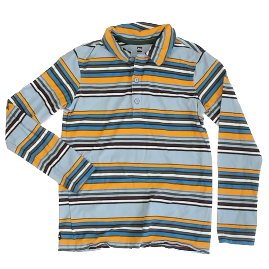 Tea Collection Boys Blue | Multi Stripe Polo Shirt Size: 14 Blue | Multi Stripe