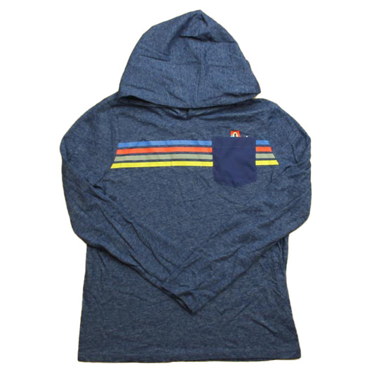 Rockets Of Awesome Boys Blue | Multi Stripes Hoodie Size: 12 Years