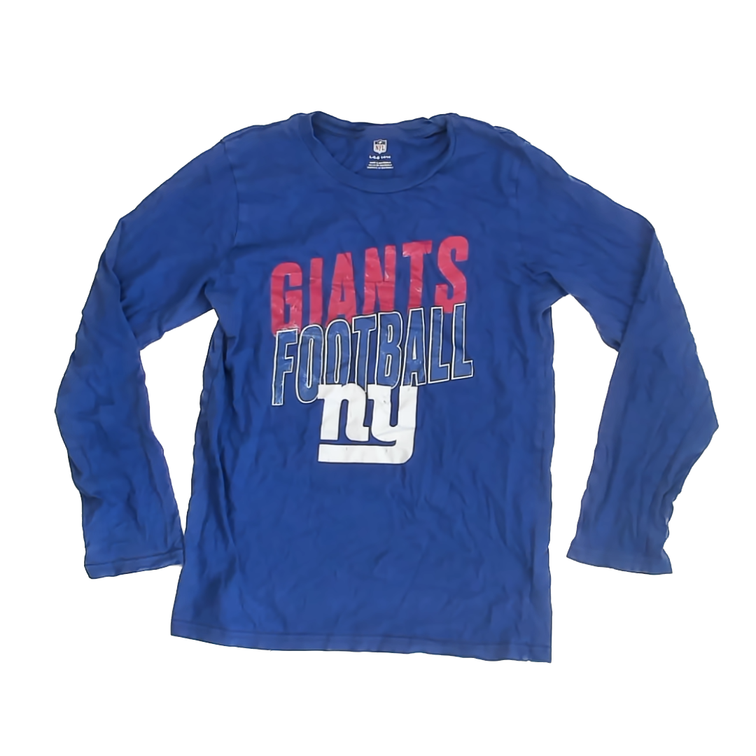 NFL Boys Blue NY Giants Long Sleeve T-Shirt Size: 14-16 Years Blue NY Giants