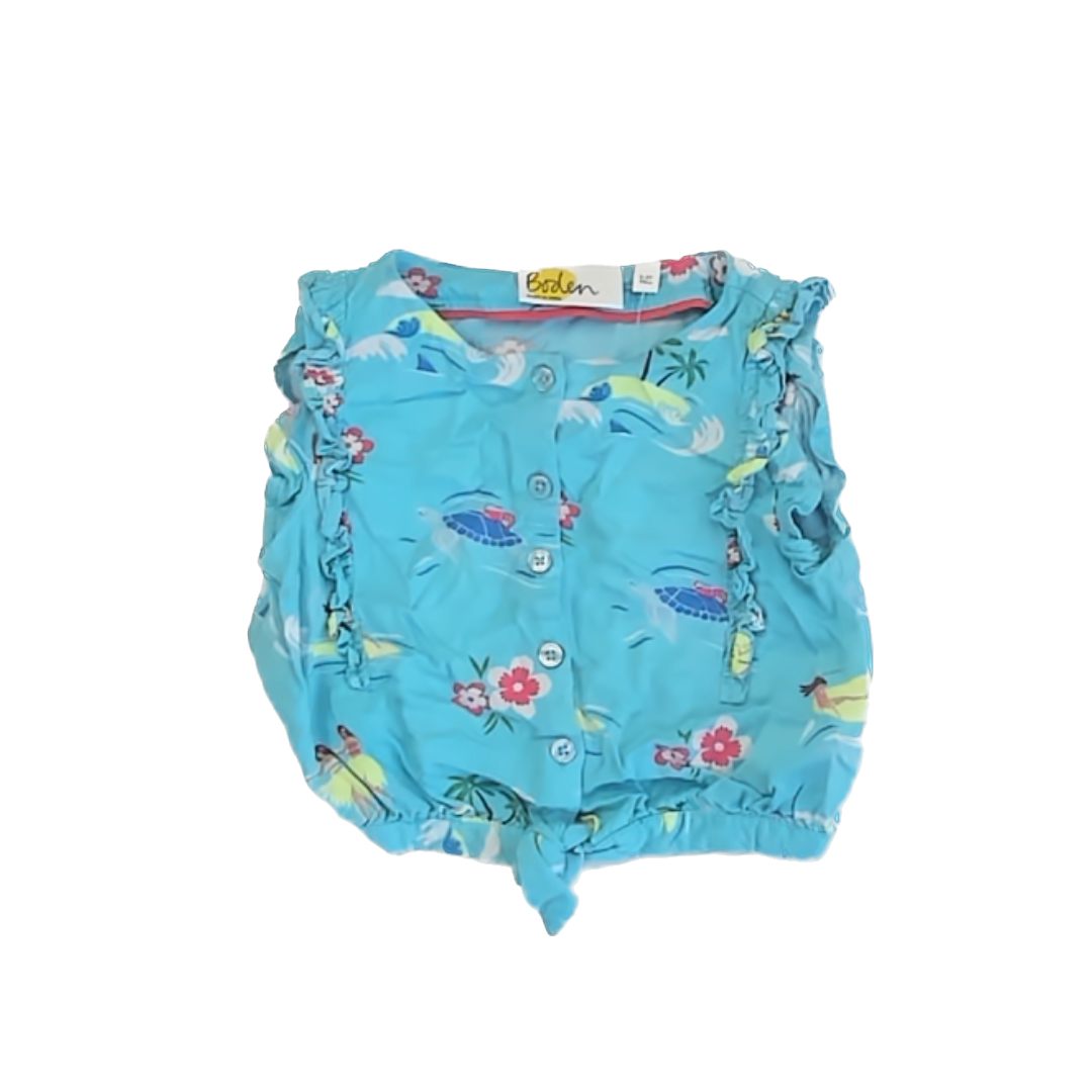 Boden Girls Blue | Ocean Tank Top Size: 5-6 Years Blue | Ocean