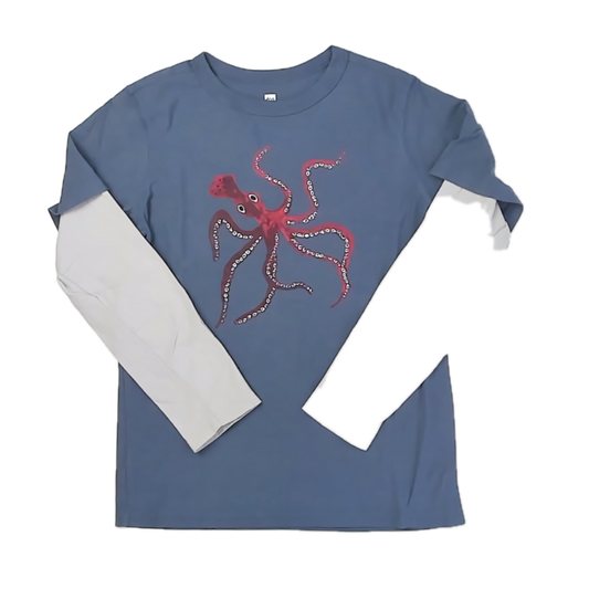 Tea Collection Boys Blue Octopus Long Sleeve T-Shirt Size: 14 Years Blue Octopus