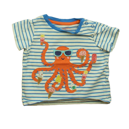 Boden Boys Blue | Orange Octopus T-Shirt Size: 3-6 Months Blue | Orange Octopus