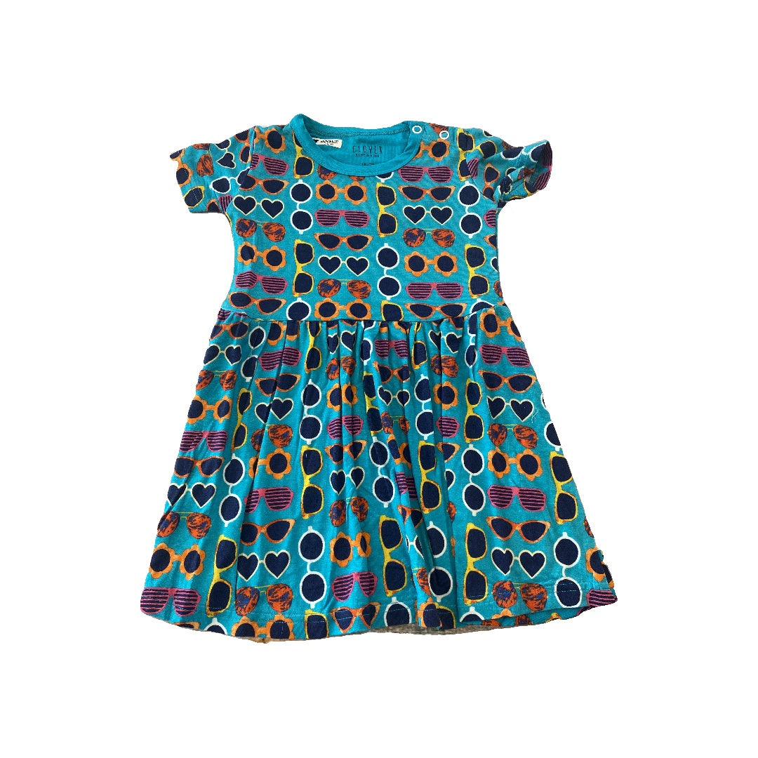 Clover Baby & Kids Girls Blue | orange | pink | Yellow Dress Size: 18-24 months Blue | orange | pink | Yellow