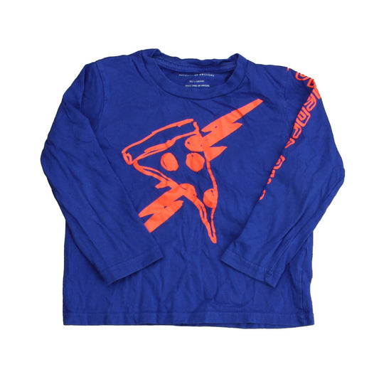 Rockets Of Awesome Boys Blue | Orange | Pizza Long Sleeve T-Shirt Size: Little Boy Blue | Orange | Pizza