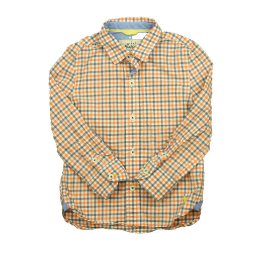 Boden Boys Blue | Orange Plaid Button Down Long Sleeve Size: 3-4T