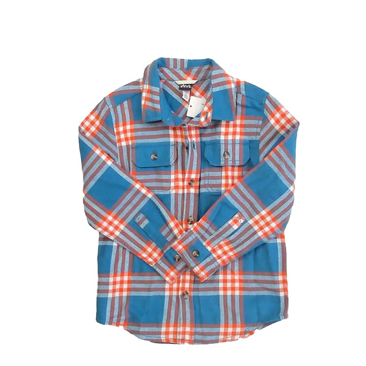 Tea Collection Boys Blue | Orange Plaid Button Down Long Sleeve Size: 5T Blue | Orange Plaid