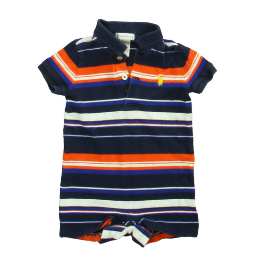 Ralph Lauren Boys Blue | Orange Stripe Romper Size: 9 Months Blue | Orange Stripe