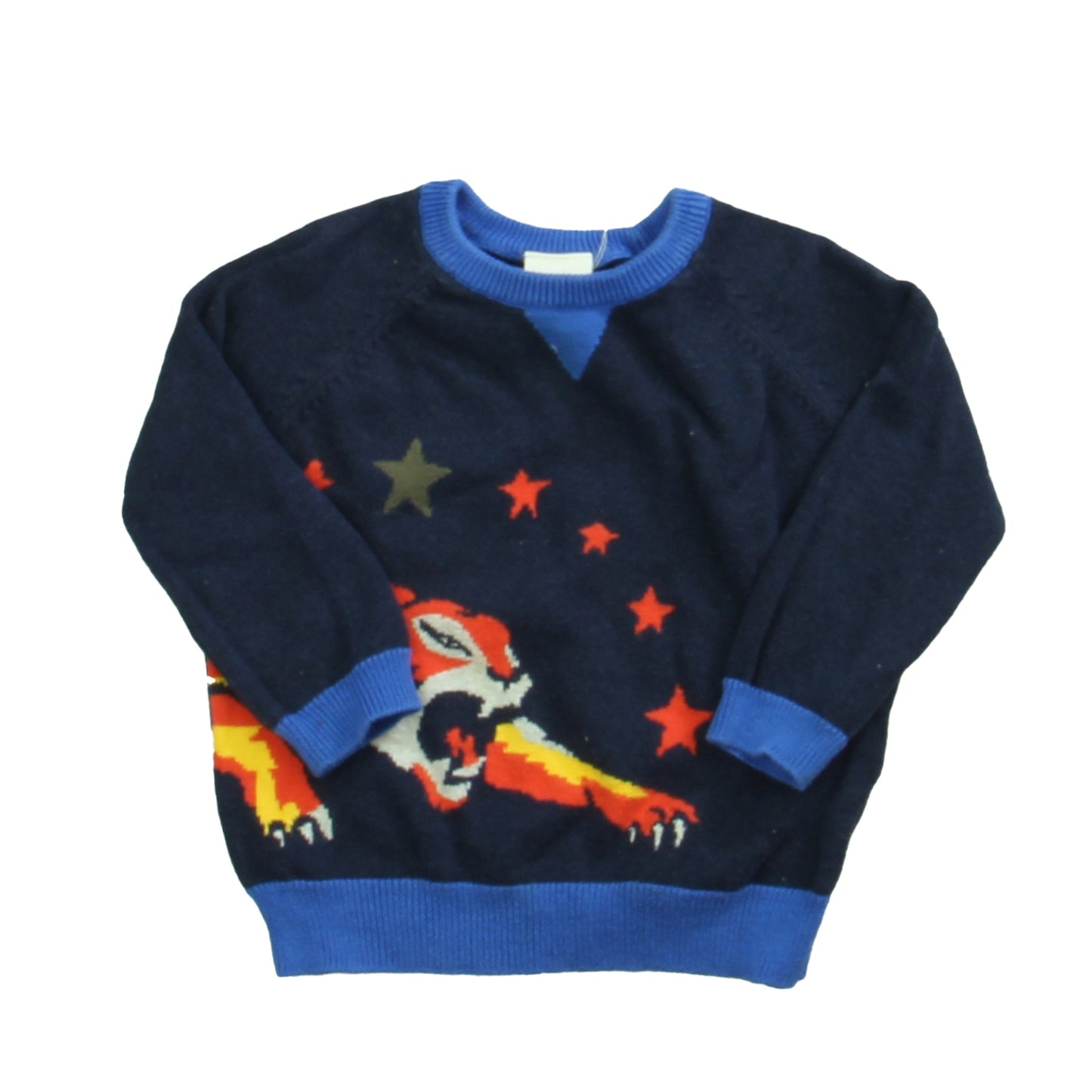 Egg Boys Blue | Orange Tiger Sweater Size: 12 Months Blue | Orange Tiger