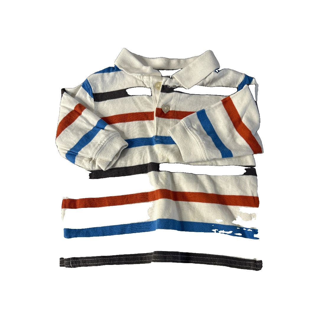 Boys Blue | orange | White | Black Long Sleeve Shirt Size: 6-9 months Blue | orange | White | Black