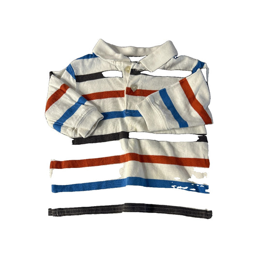 Boys Blue | orange | White | Black Long Sleeve Shirt Size: 6-9 months Blue | orange | White | Black
