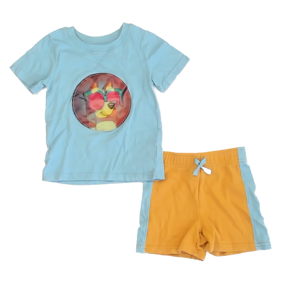 Bluey Boys Blue | Orange Apparel Sets Size: 3T Blue | Orange