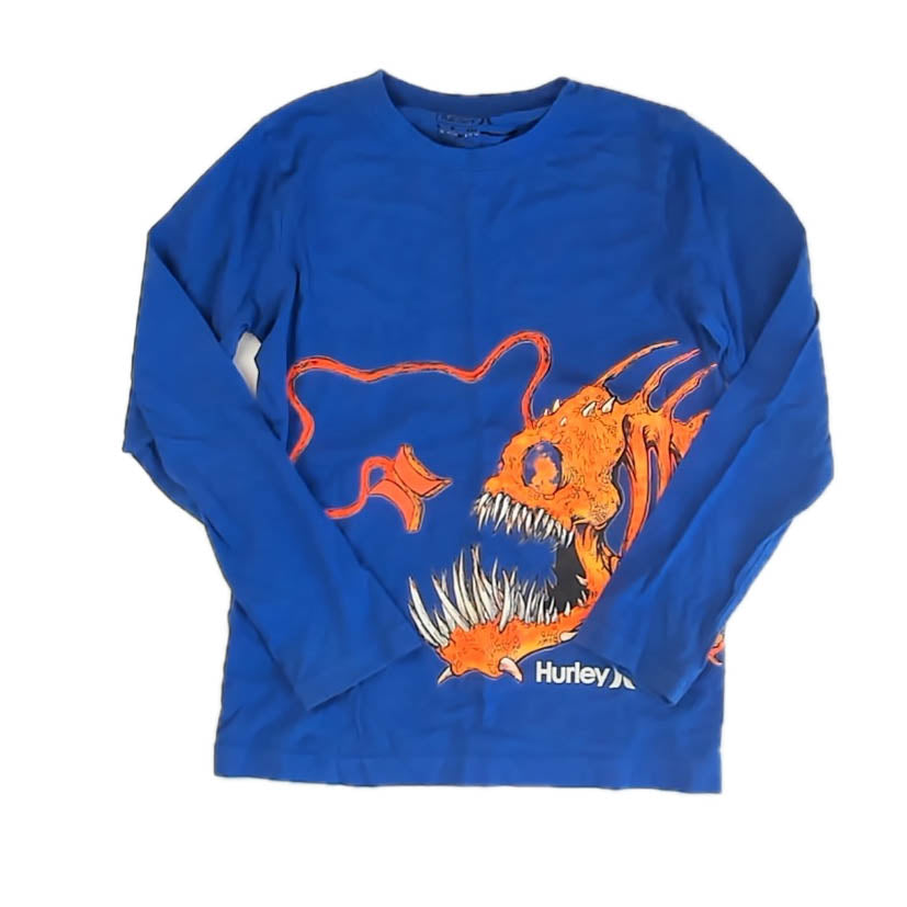 Hurley Boys Blue | Orange Long Sleeve T-Shirt Size: 8-10 Years Blue | Orange