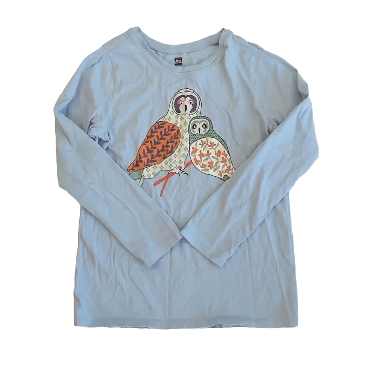 Tea Collection Girls Blue Owls Long Sleeve T-Shirt Size: 10 Years Blue Owls