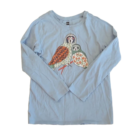 Tea Collection Girls Blue Owls Long Sleeve T-Shirt Size: 10 Years Blue Owls