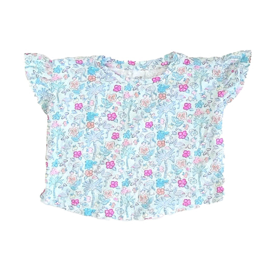 Vineyard Vines Girls Blue Palm Trees T-Shirt Size: 5-6 Years Blue Palm Trees