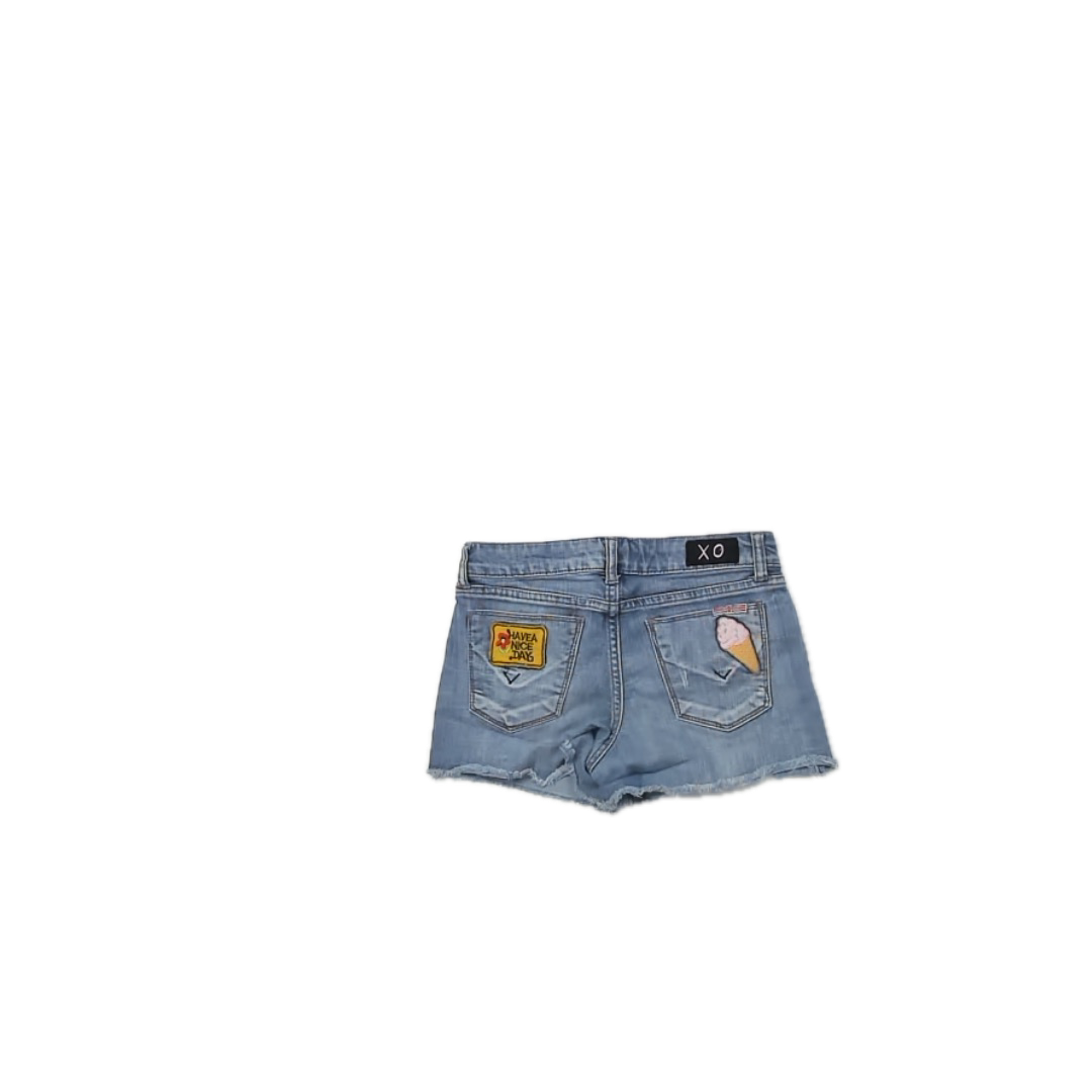 Hudson Girls Blue Patches Jean Shorts Size: 14 Years Blue Patches