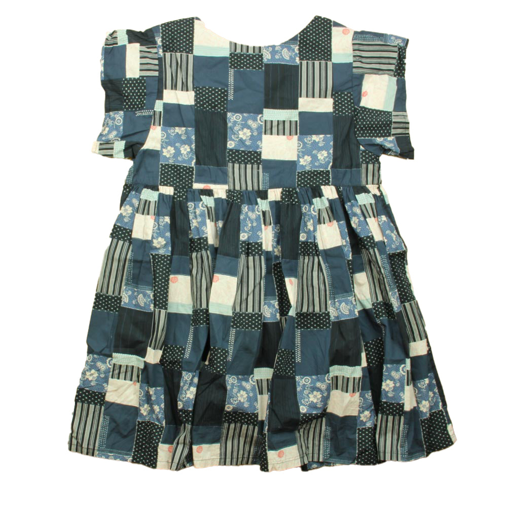 Tea Collection Girls Blue Patchwork Dress Size: 16 Years Blue Patchwork