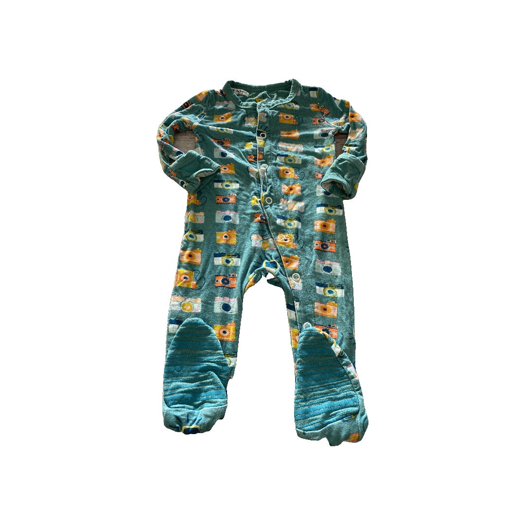 Clover Baby & Kids Unisex Blue | Pattern Pajamas Size: 3-6 months Blue | Pattern