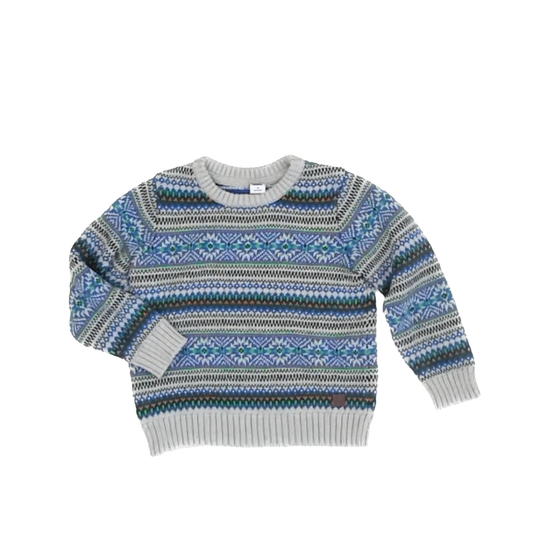 Janie and Jack Boys Blue Patterned Sweater Size: 3T Blue Patterned