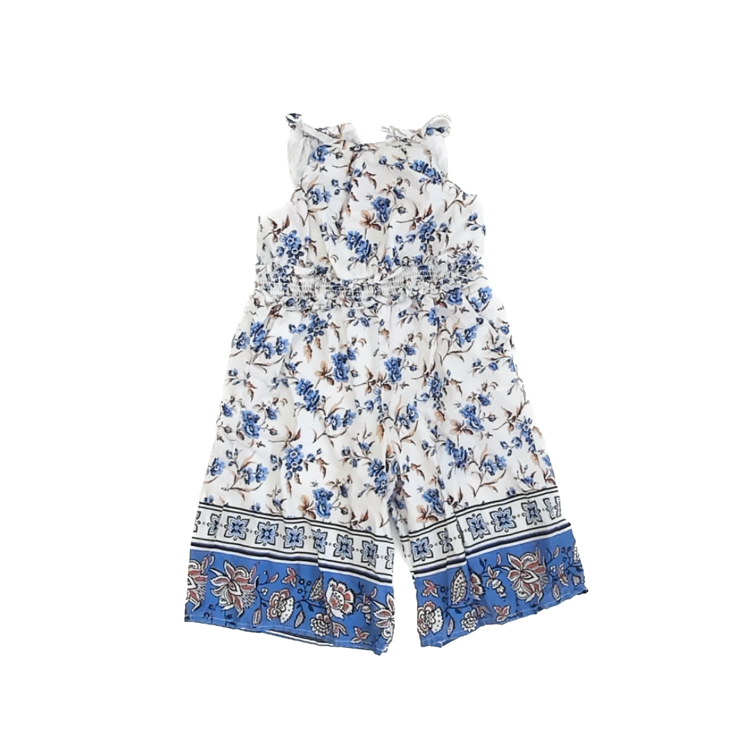 Janie and Jack Girls Blue Patterned Romper Size: 2T Blue Patterned