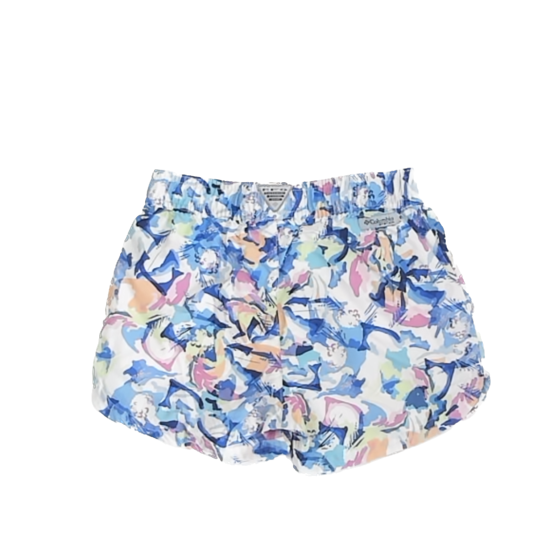 Columbia Girls Blue Patterned Shorts Size: 7-8 Years Blue Patterned