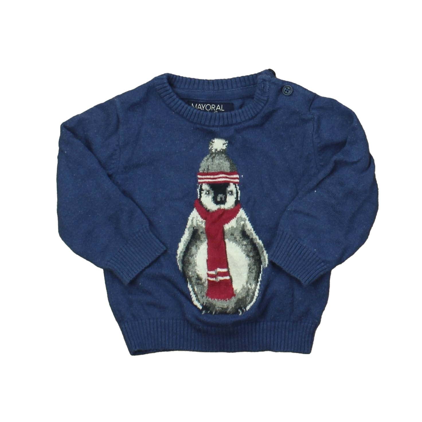 Mayoral Boys Blue | Penguin Sweater Size: 6 Months Blue | Penguin