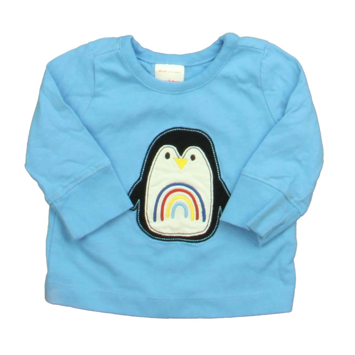 Hanna Andersson Boys Blue Penguin Long Sleeve Shirt Size: 3-6 Months