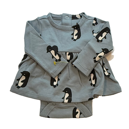 Tea Collection Girls Blue Penguins Dress Size: Newborn Blue Penguins