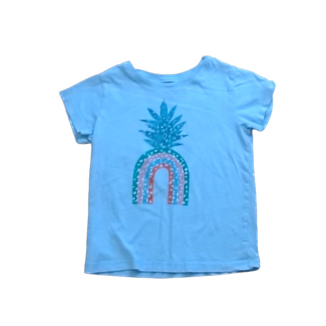 Tea Collection Girls Blue | Pineapple Rainbow Shirt Size: 3T Blue | Pineapple Rainbow