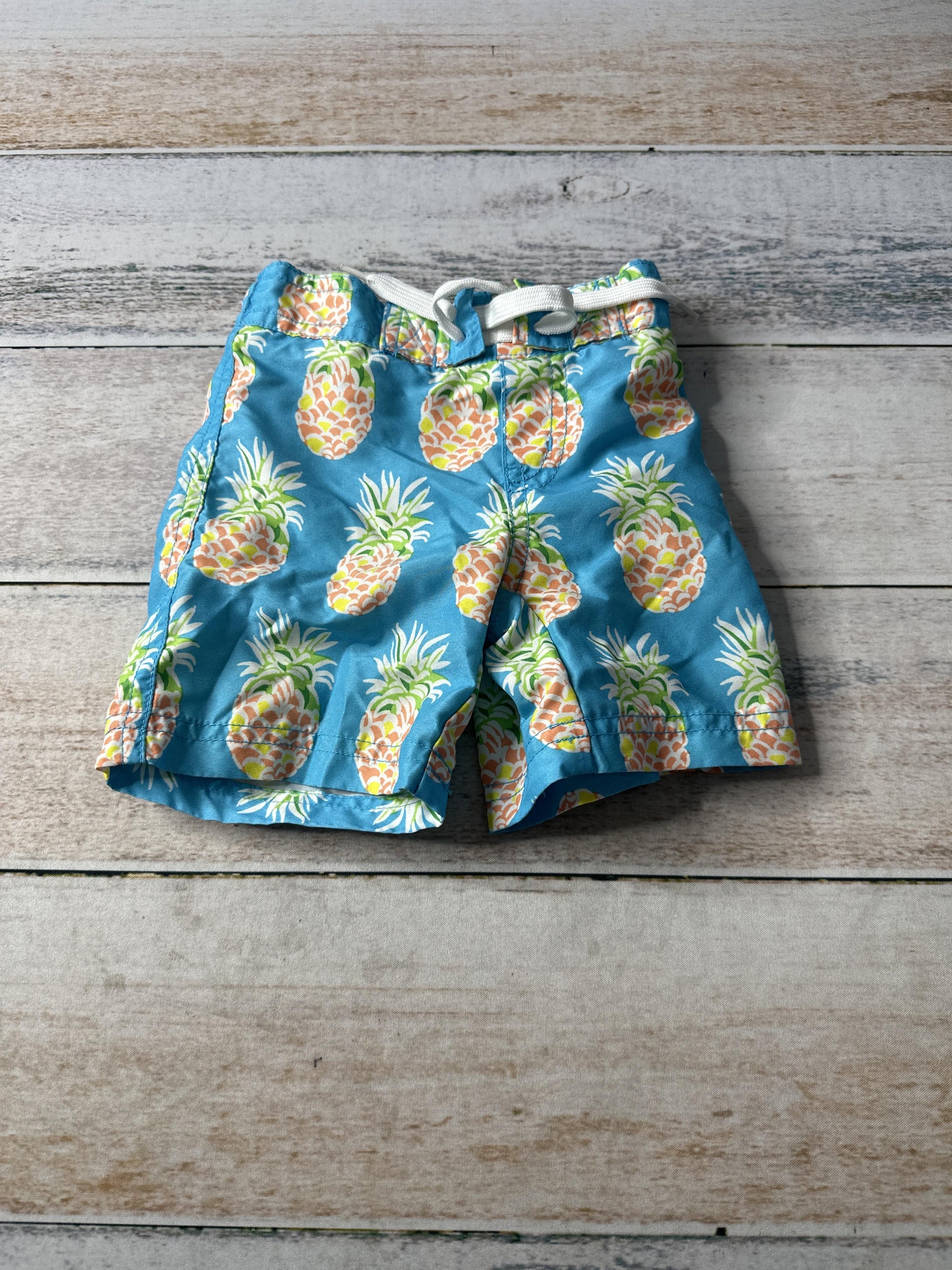 Janie and Jack Boys Blue | Pineapples Trunks Size: 6-12 months Blue | Pineapples