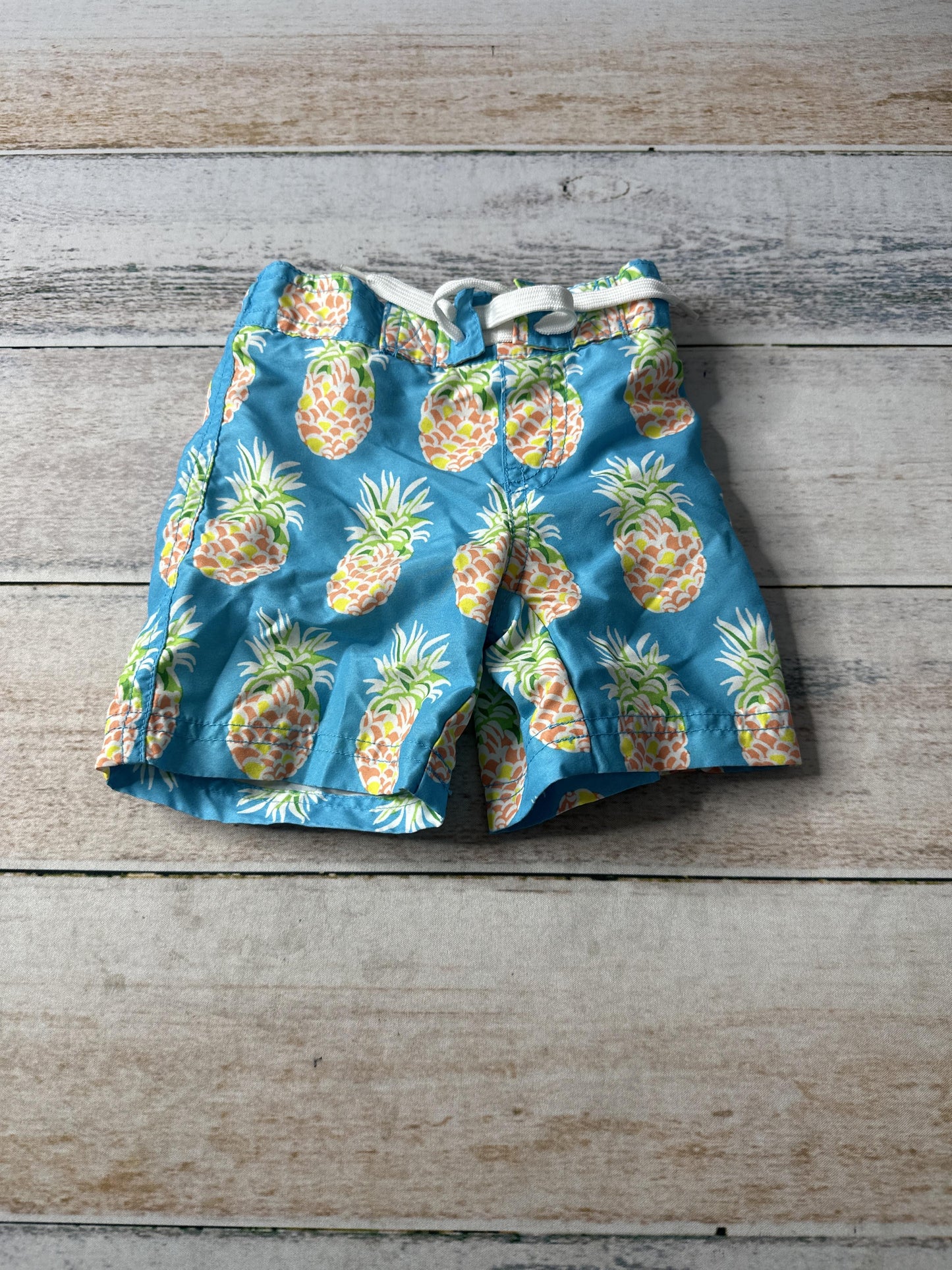 Janie and Jack Boys Blue | Pineapples Trunks Size: 6-12 months Blue | Pineapples