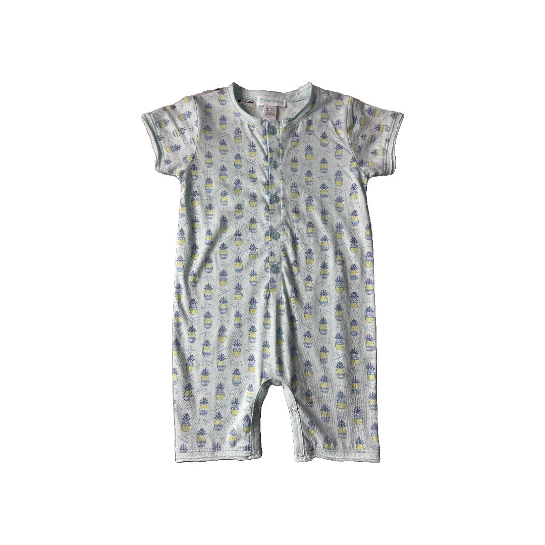 Feather Baby Boys Blue | Pineapples Romper Size: 18-24 months Blue | Pineapples