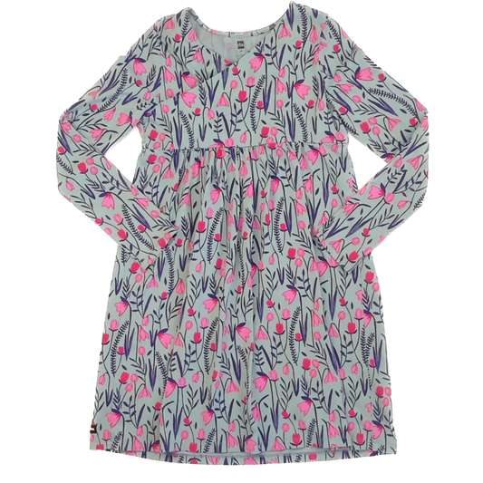 Tea Collection Girls Blue | Pink and Purple Floral Dress Size: 14 Years Blue | Pink and Purple Floral