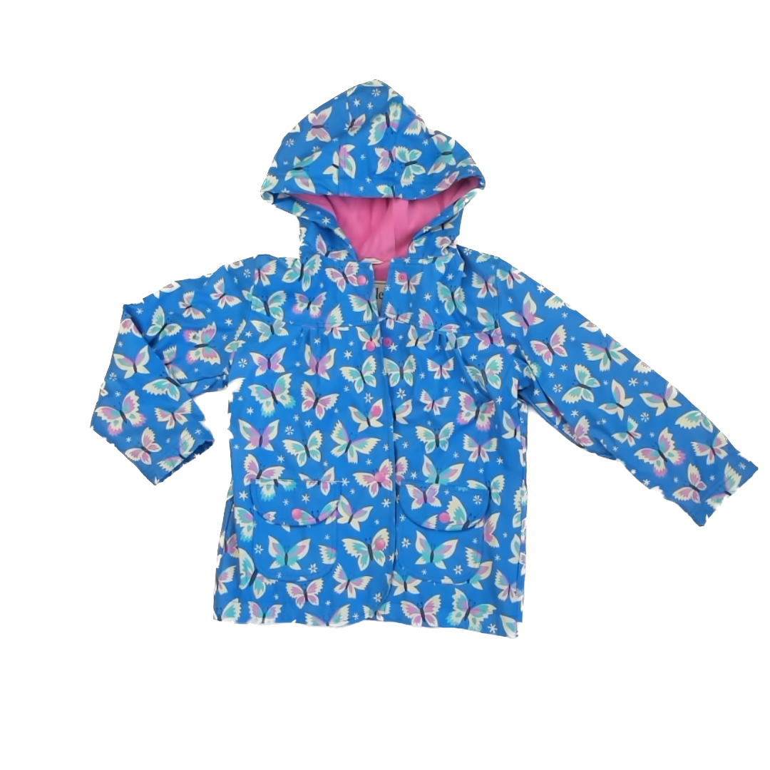 Hatley Girls Blue | Pink Butterfly Jacket Size: 6 Years Blue | Pink Butterfly