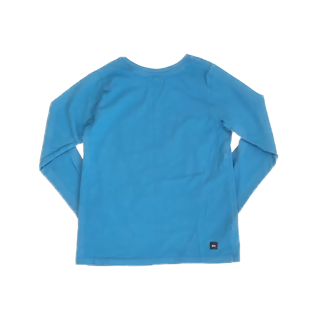 Tea Collection Girls Blue | Pink Dove Flowers Long Sleeve Shirt Size: 6 Years Blue | Pink Dove Flowers