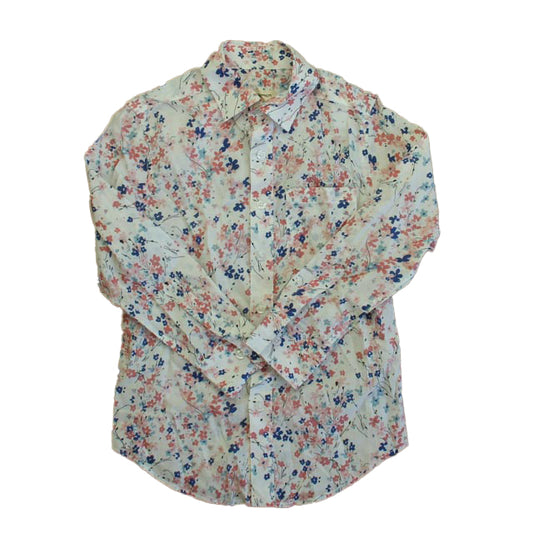 Appaman Boys Blue | Pink Floral Button Down Short Sleeve Size: 7 Years