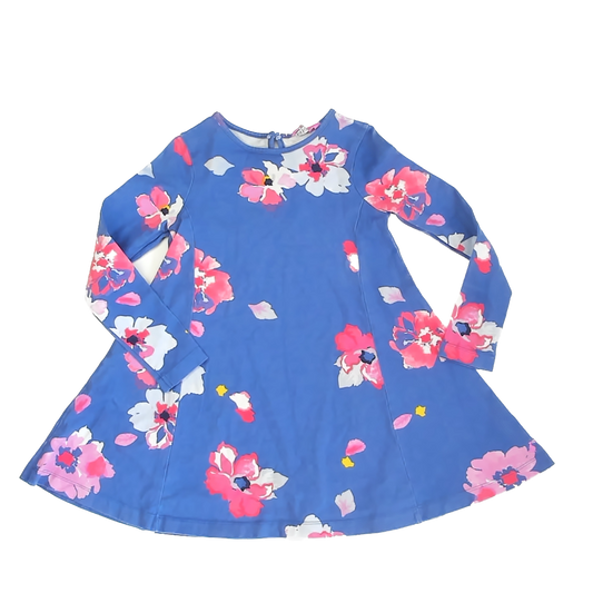 Joules Girls Blue | Pink Floral Dress Size: 7-8 Years Blue | Pink Floral