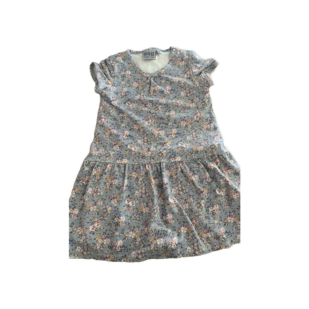 WHEAT Girls Blue | Pink floral Dress Size: 18 months Blue | Pink floral