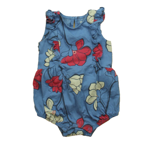 Tea Girls Blue | Pink Floral Romper Size: 12-18 Months Blue | Pink Floral