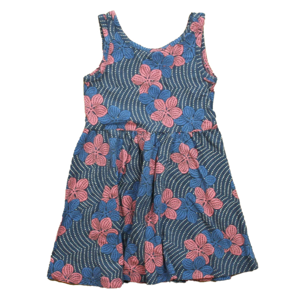 Tea Collection Girls Blue | Pink Floral Dress Size: 3T Blue | Pink Floral