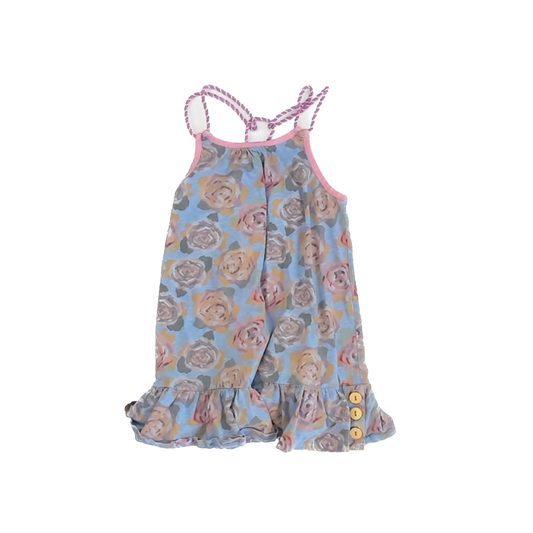 Matilda Jane Girls Blue | Pink Floral Dress Size: 8 Years Blue | Pink Floral