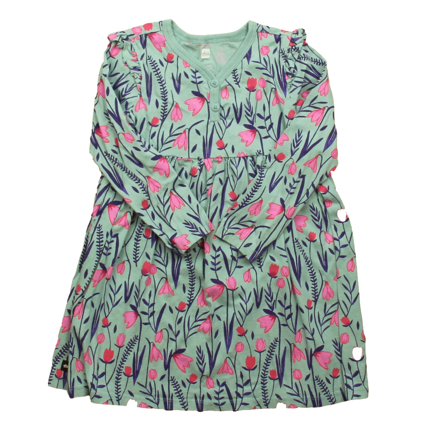 Tea Collection Girls Blue | Pink Floral Dress Size: 4T Blue | Pink Floral