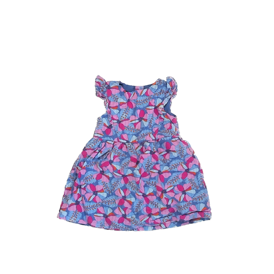 Du Pareil Girls Blue | Pink Floral Dress Size: 3T Blue | Pink Floral