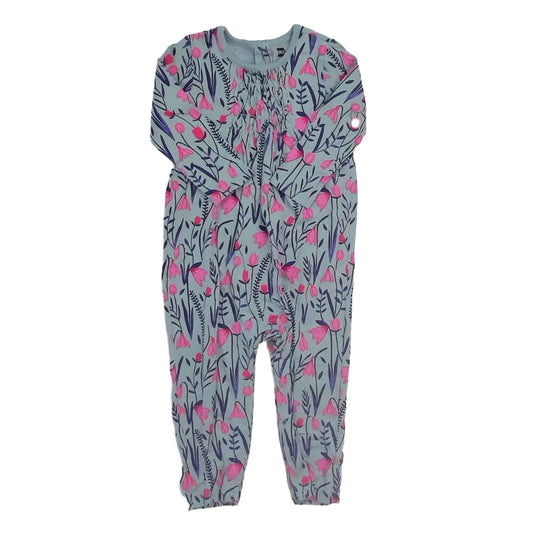 Tea Collection Girls Blue | Pink Floral Long Sleeve Outfit Size: 18-24 Months Blue | Pink Floral